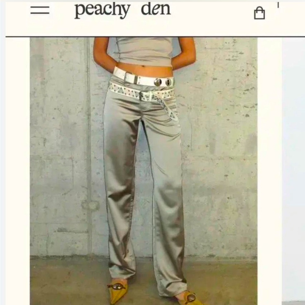 Peachy Den Silver 90s Trousers